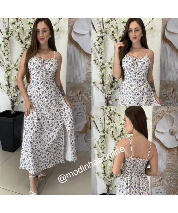 Vestido Eloa Estampado Bege